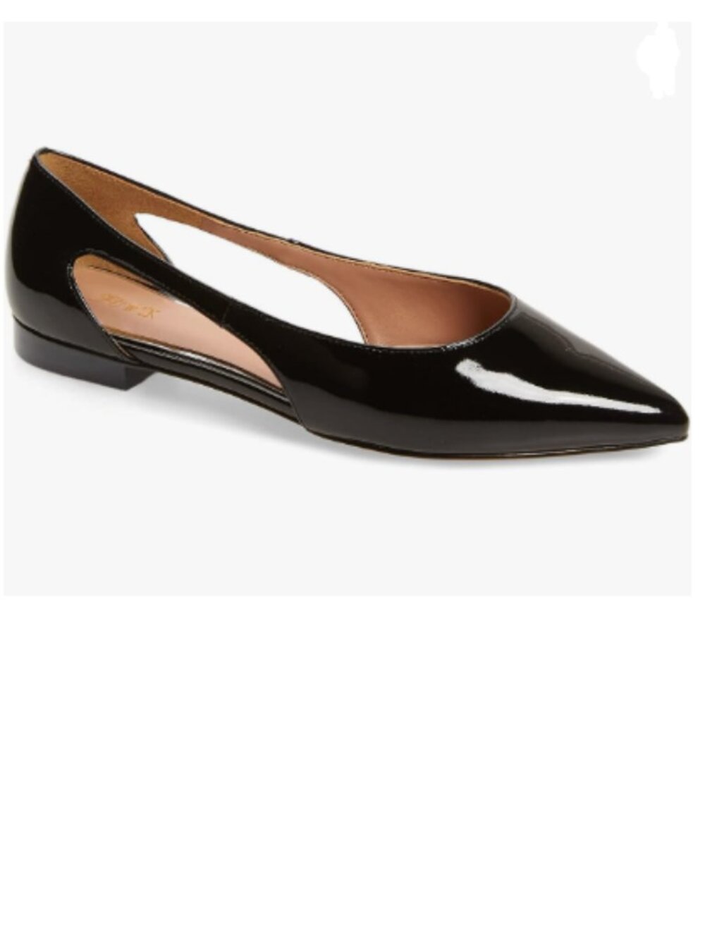 FOWT Black Slip-on Cut-Out Pointed Toe Flats for Women Elegant Splicing Shoe